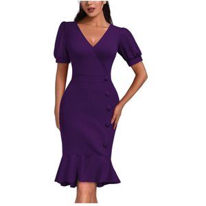 NWT Aisire Vintage Style Dress, Plum, Size XL